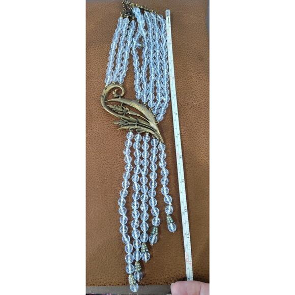 HEIDI DAUS For UTC Waterfall Aquamarine Multi Strand Drop Lavalier Necklace - Picture 6 of 7